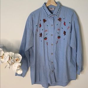 Nut Cracker long sleeve button up Christmas shirt